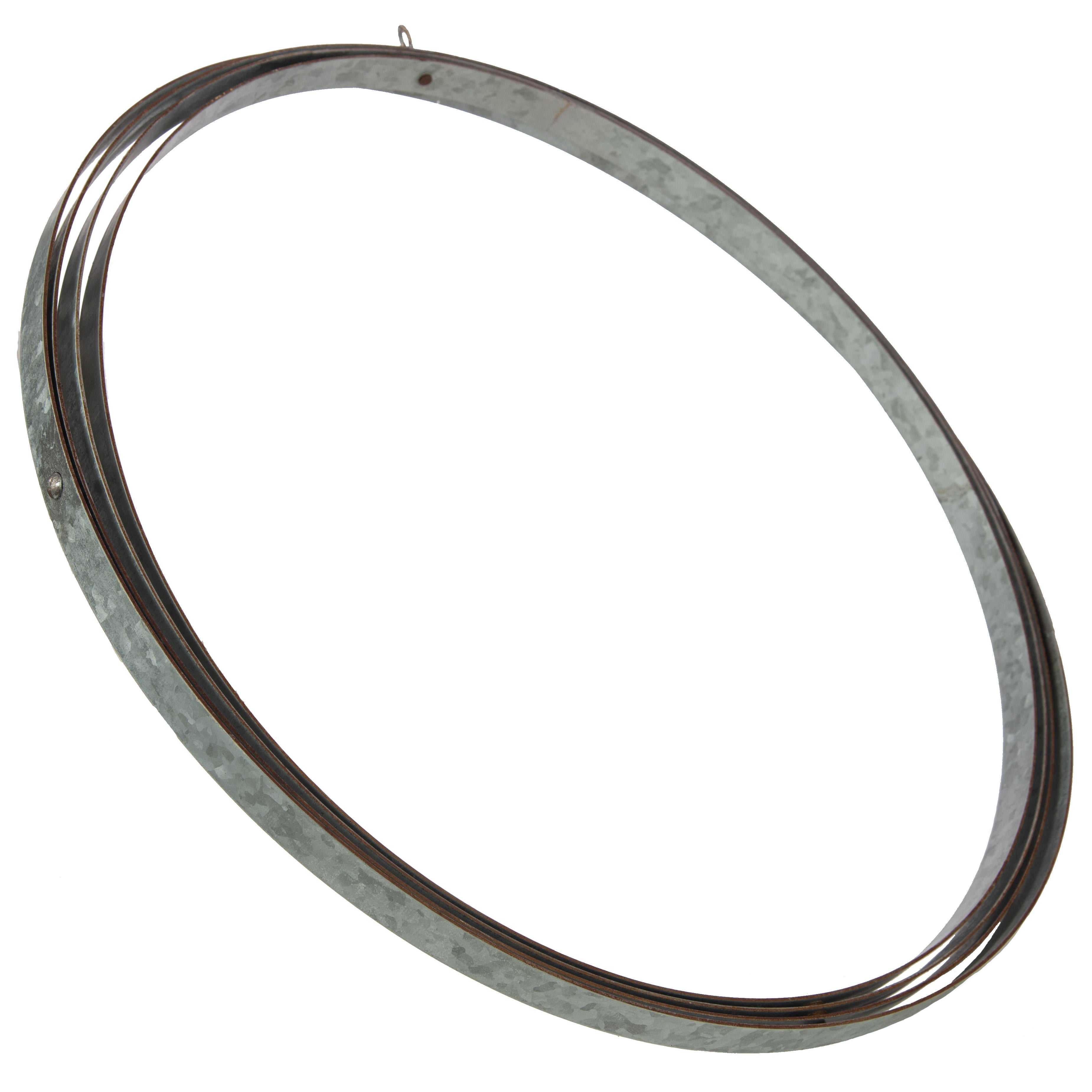 18" Galvanized Metal Strip Ball: Acid Washed