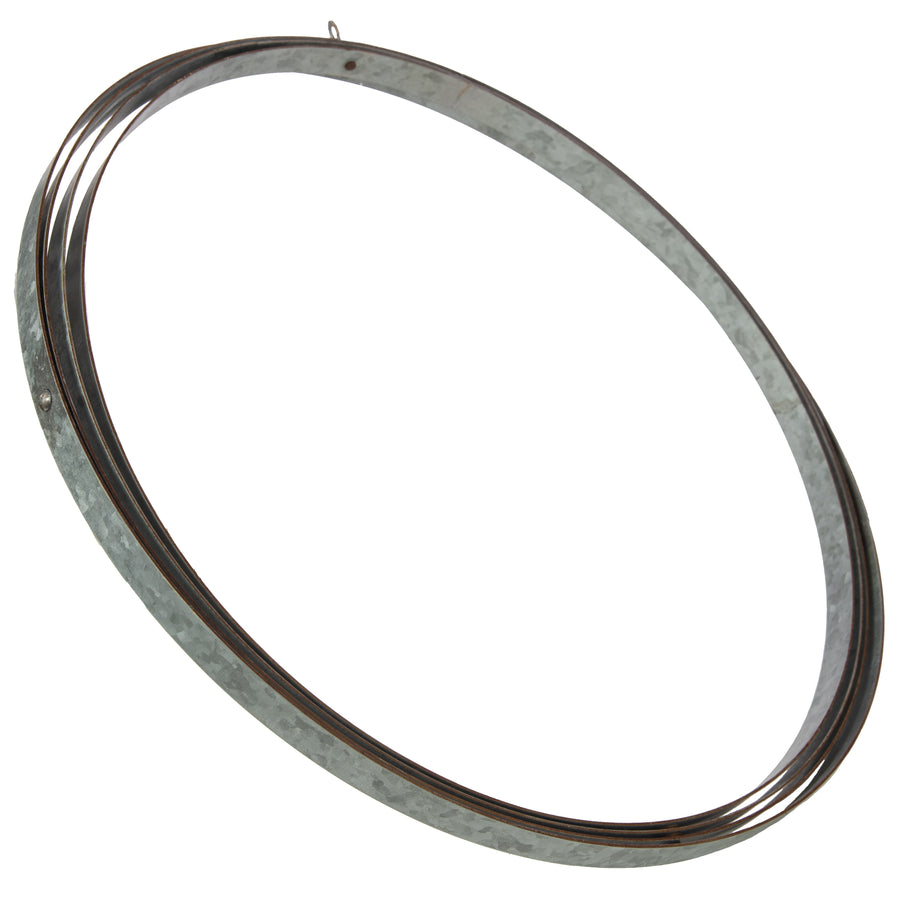 18" Galvanized Metal Strip Ball: Acid Washed