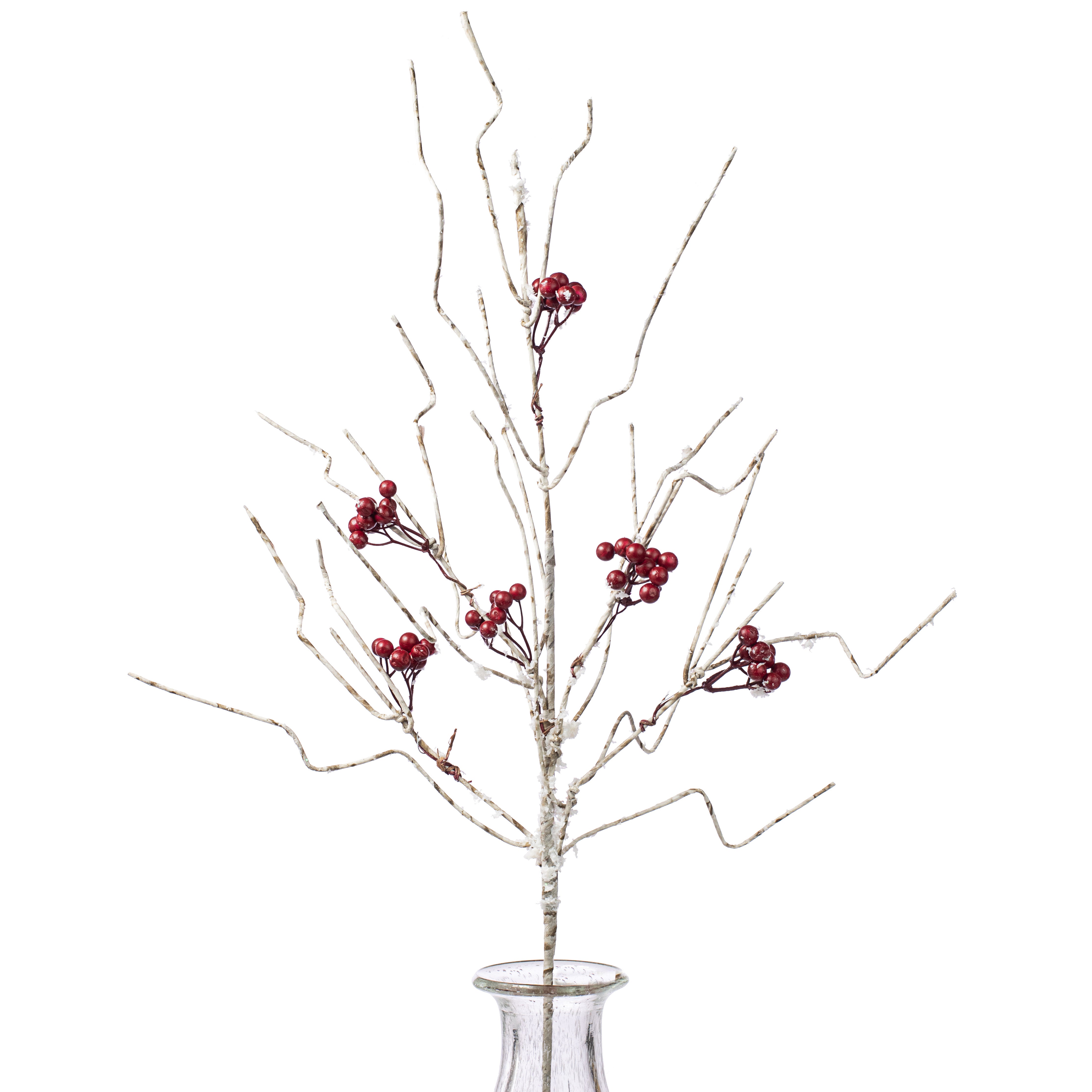 32" Birch Snow Berry Stem Spray