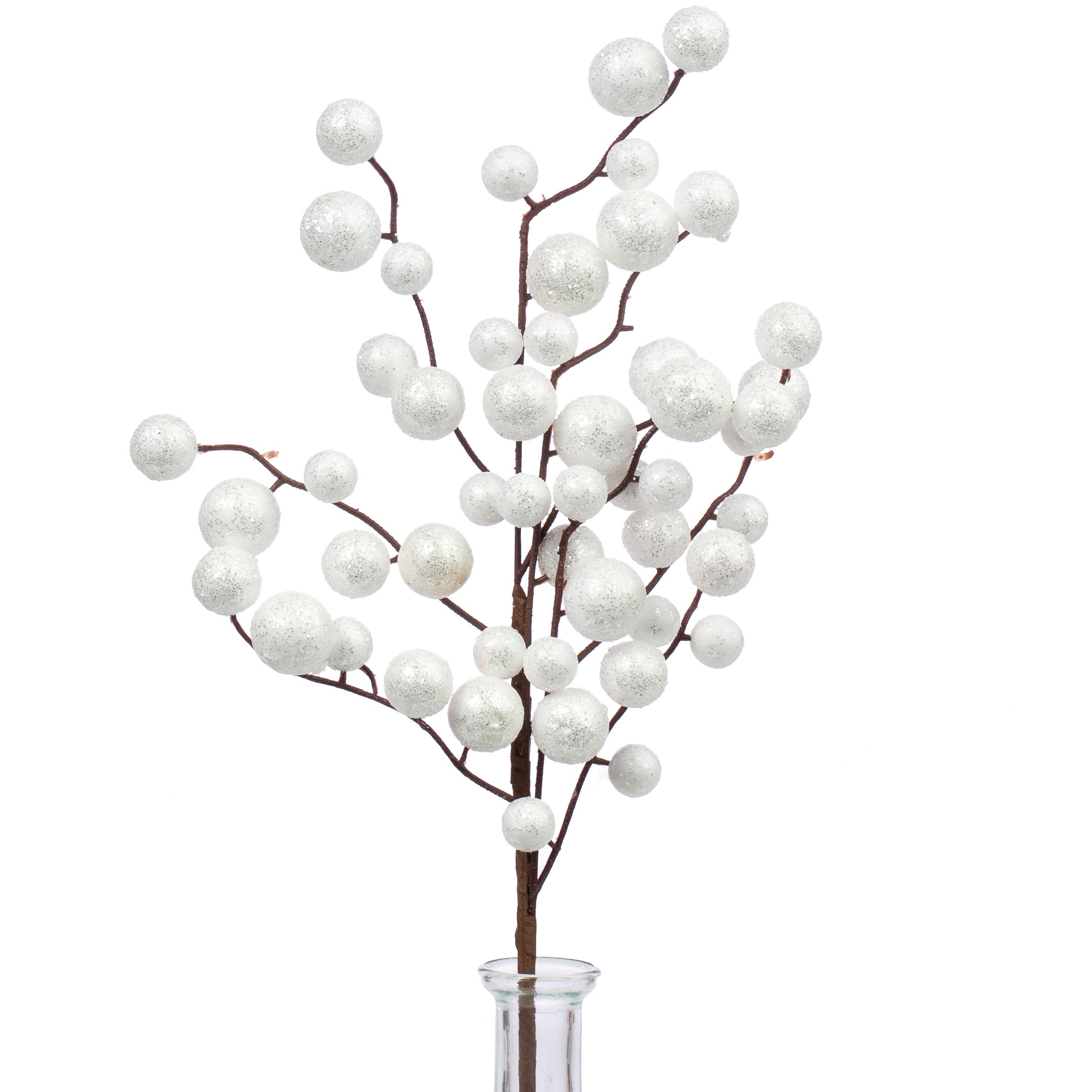 17" Dangly Glitter Ball Pick: White