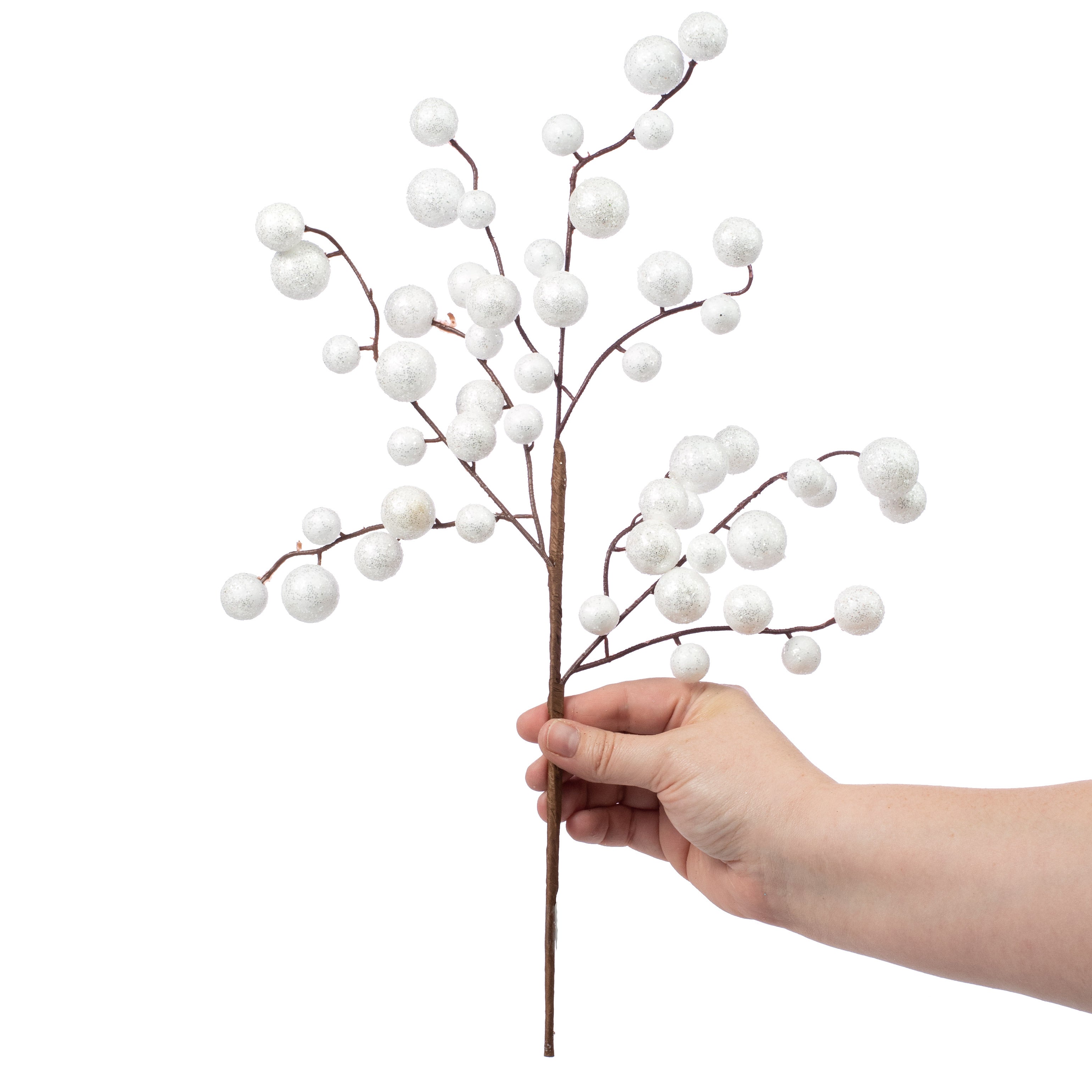 17" Dangly Glitter Ball Pick: White