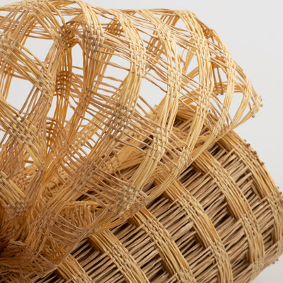 10" Poly Burlap Check Mesh: Buff & Beige
