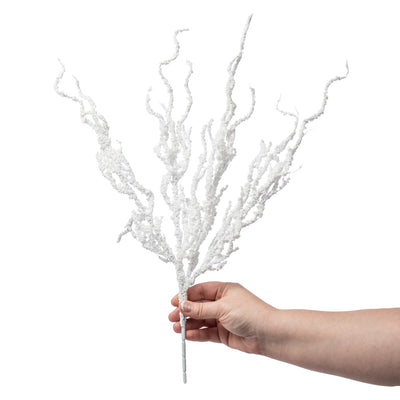 18" Glitter Snow Twig