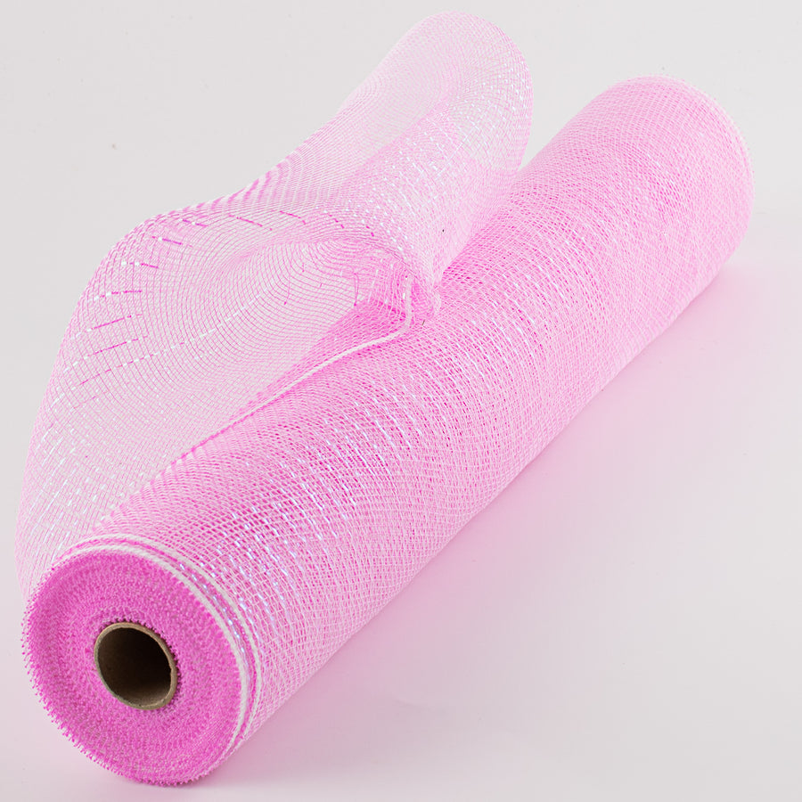 21" Iridescent Foil Mesh: Pastel Pink & White