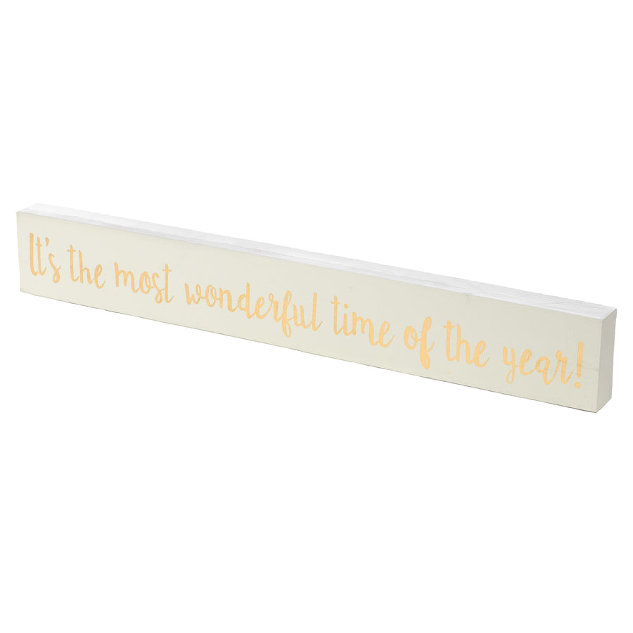 18" Wonderful Time Of The Year Block Sign