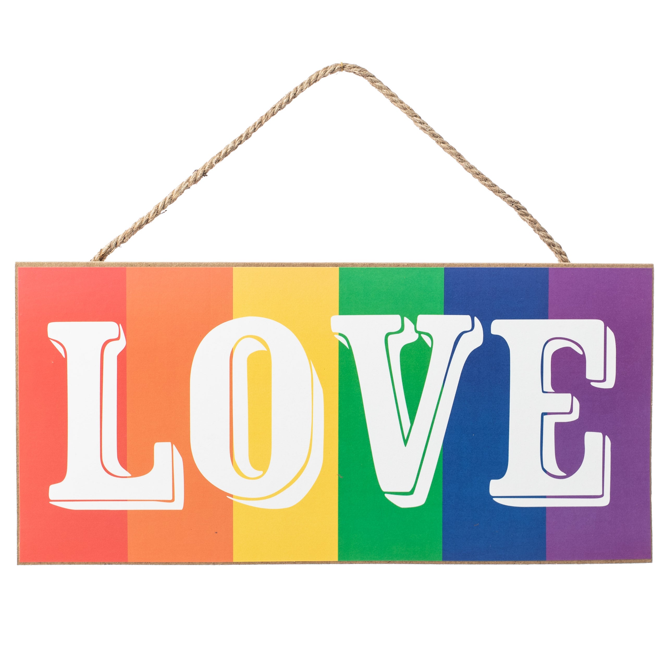 12" Wooden Sign: Love Rainbow