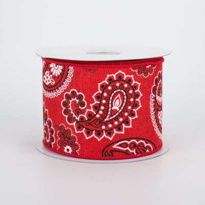 2.5" Bandana Ribbon: Red (10 Yards)