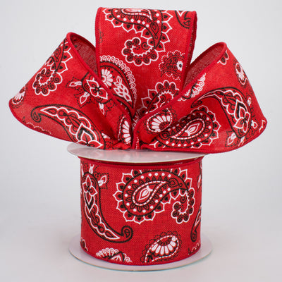 2.5" Bandana Ribbon: Red (10 Yards)