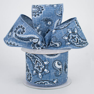 2.5" Bandana Ribbon: Denim (10 Yards)