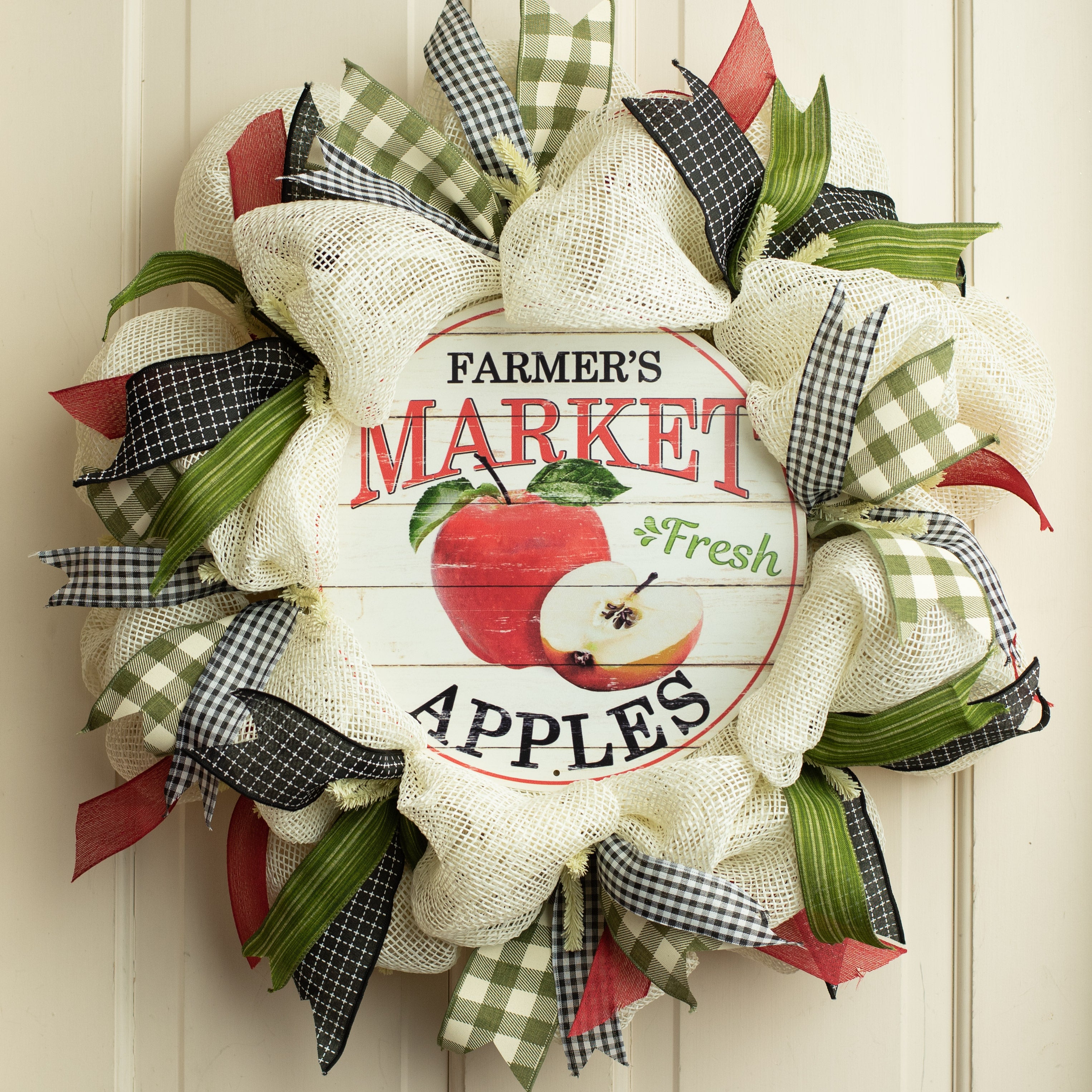 12" Metal Farmer's Market Sign: Apples