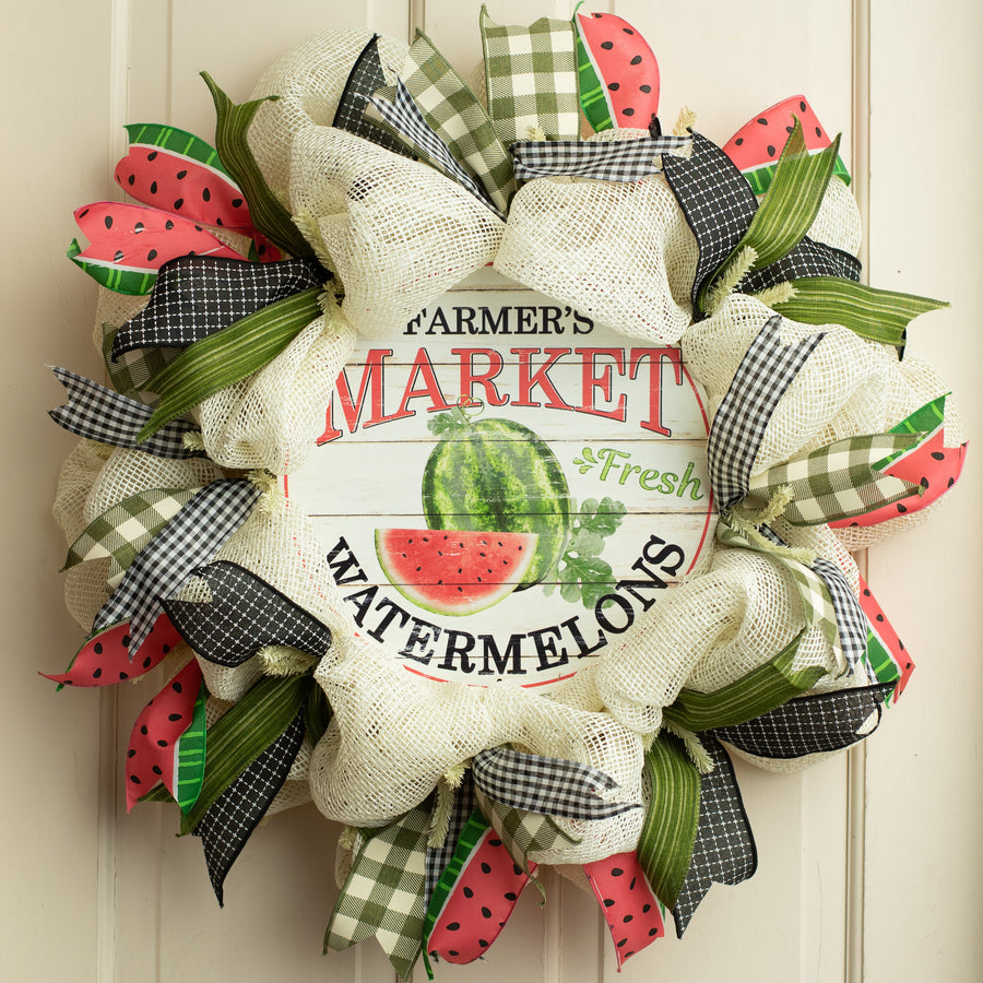 12" Metal Farmer's Market Sign: Watermelon