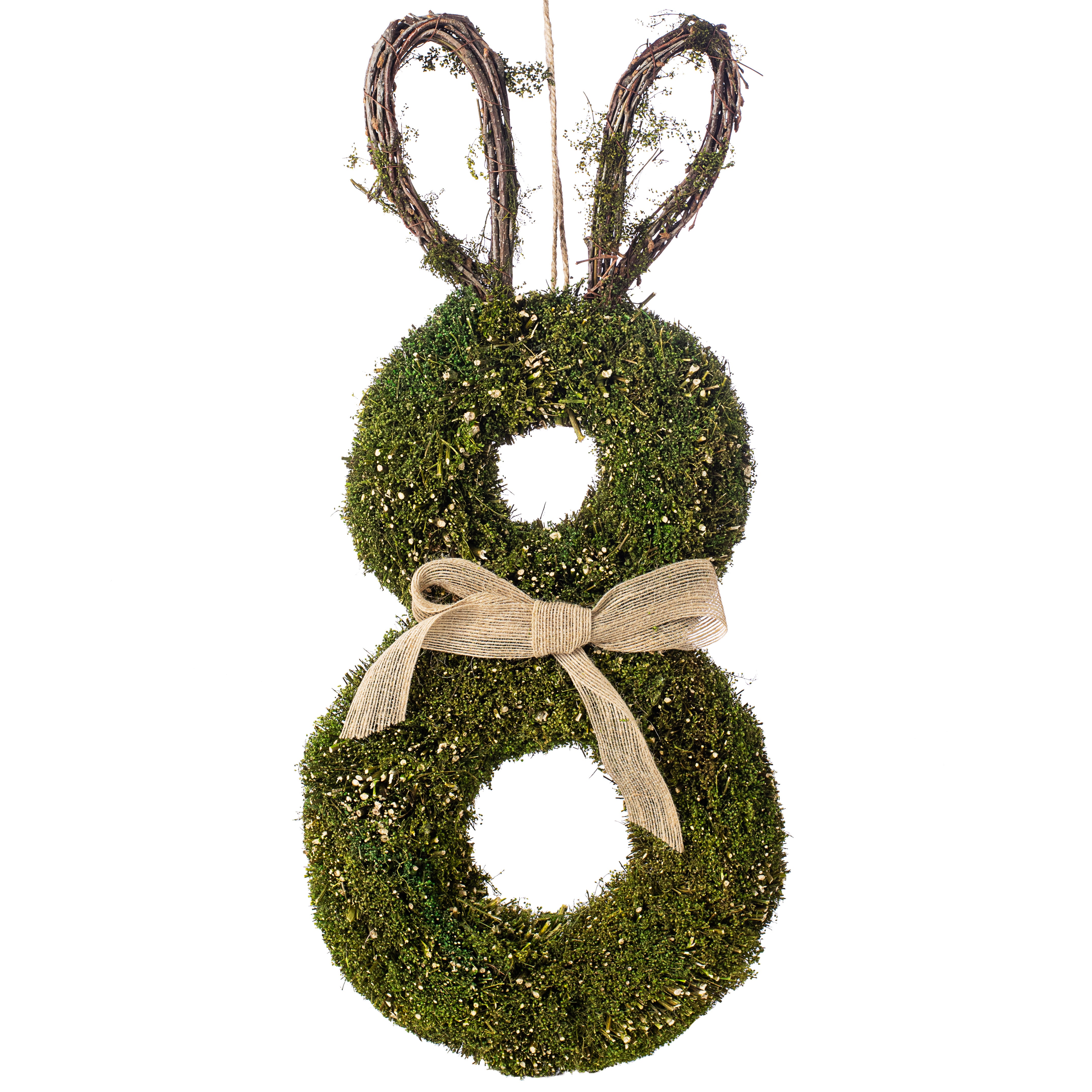 23" Bunny Rabbit Hanger: Green & Natural