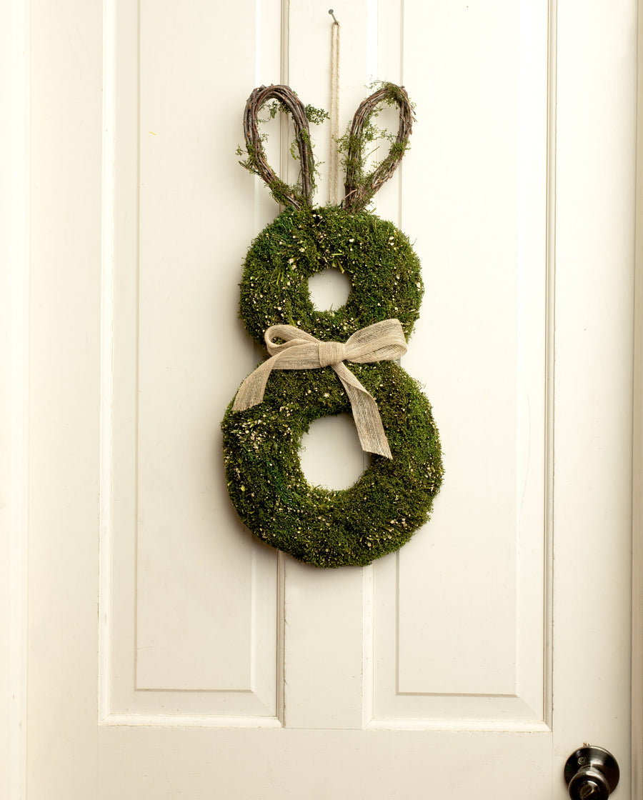 23" Bunny Rabbit Hanger: Green & Natural