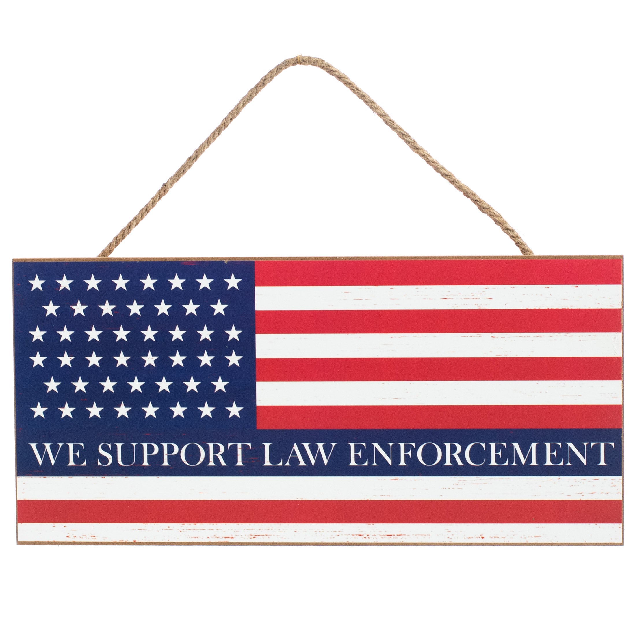 12" Wooden Sign: Law Enforcement USA Flag