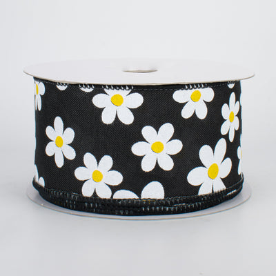 2.5" Daisy Print Ribbon: Black (10 Yards)