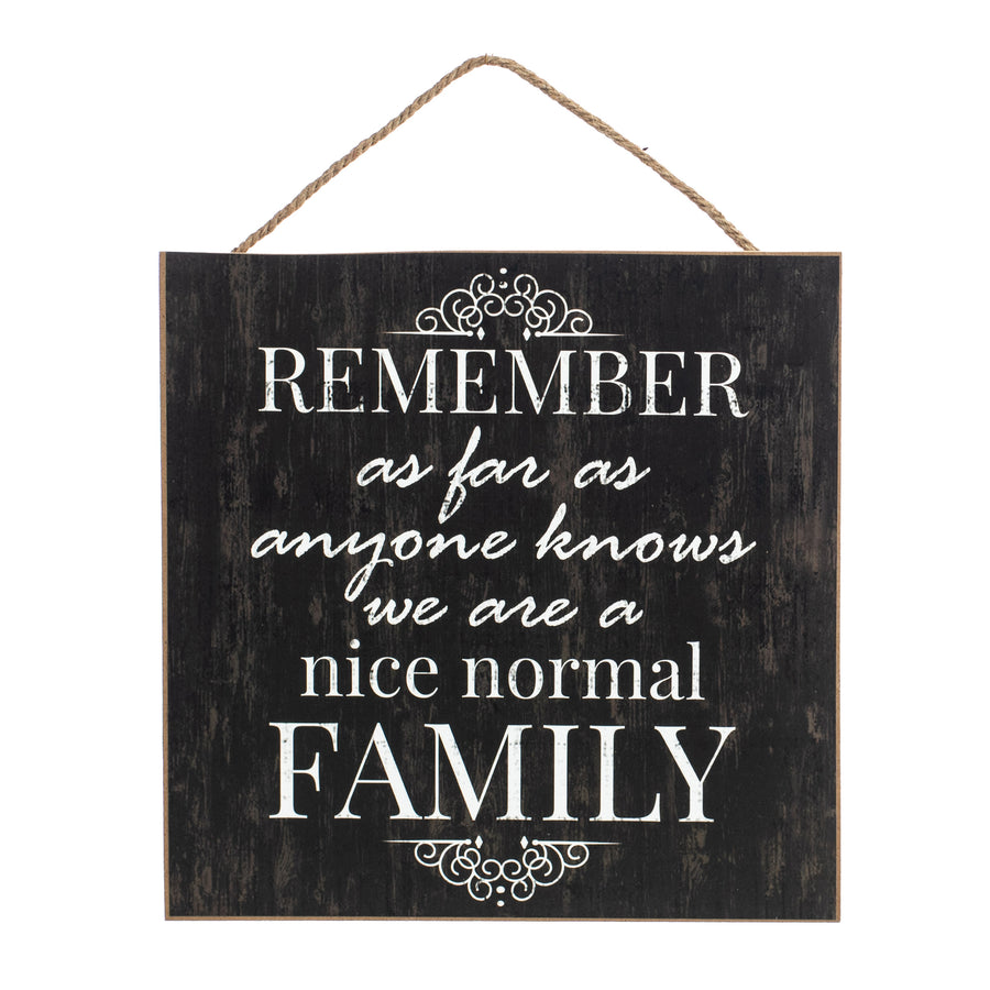 10" Square Wooden Sign: Normal Family
