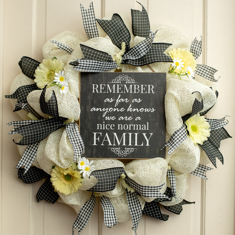10" Square Wooden Sign: Normal Family