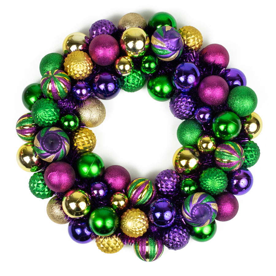 18" Mardi Gras Ornament Wreath
