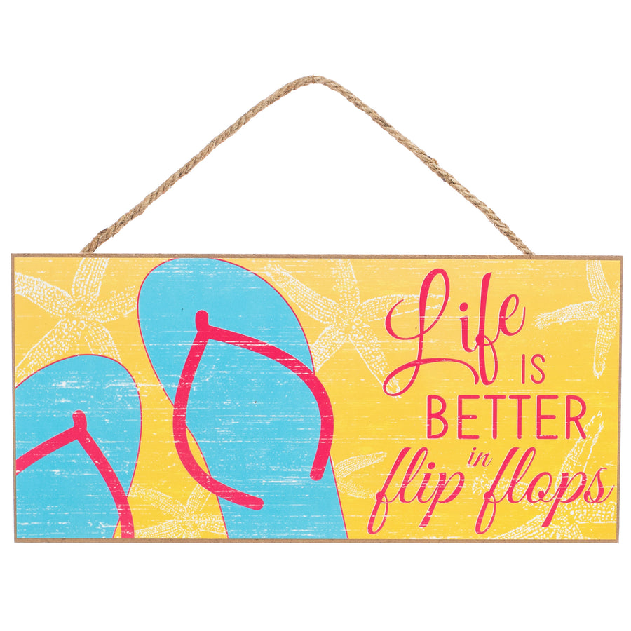 12" Wooden Sign: Life In Flip Flops