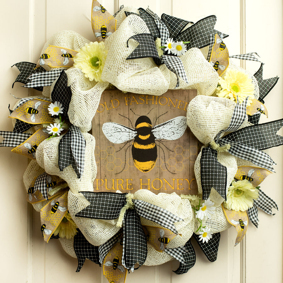 10" Square Wooden Sign: Old Fashioned Honey