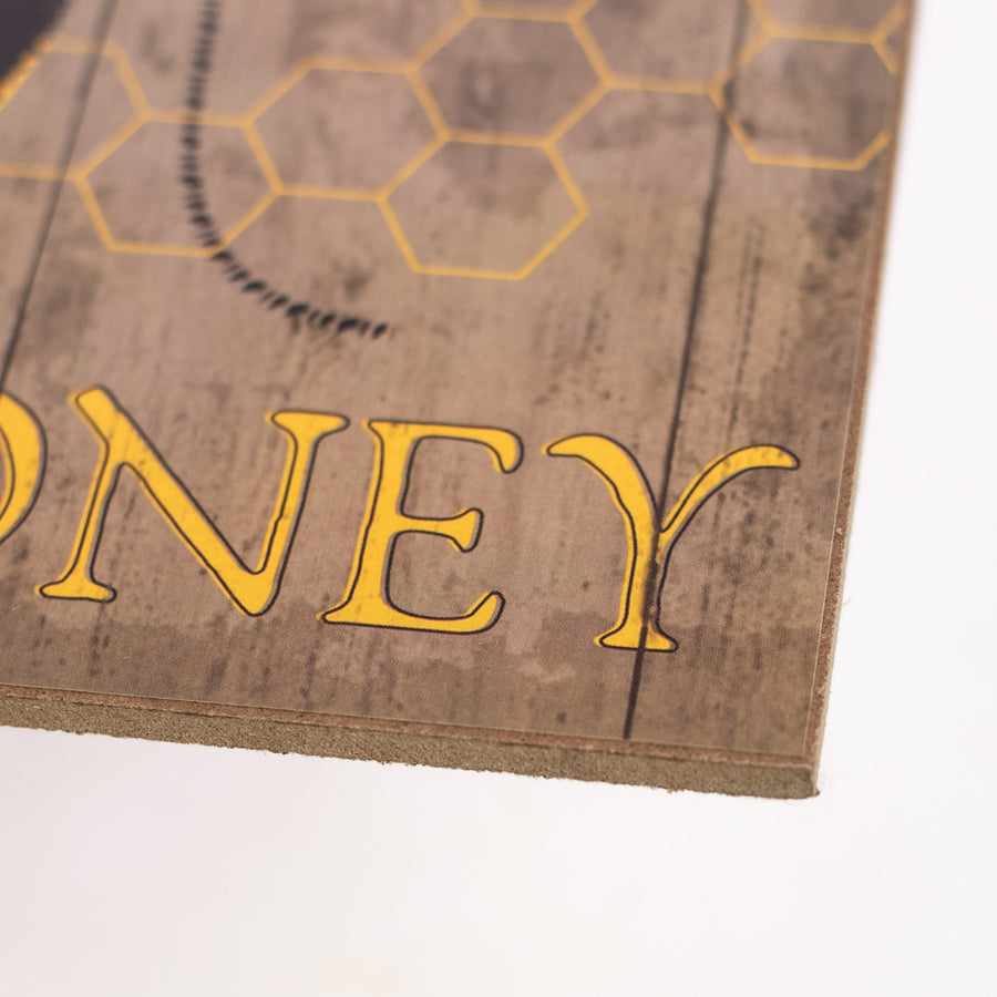 10" Square Wooden Sign: Old Fashioned Honey