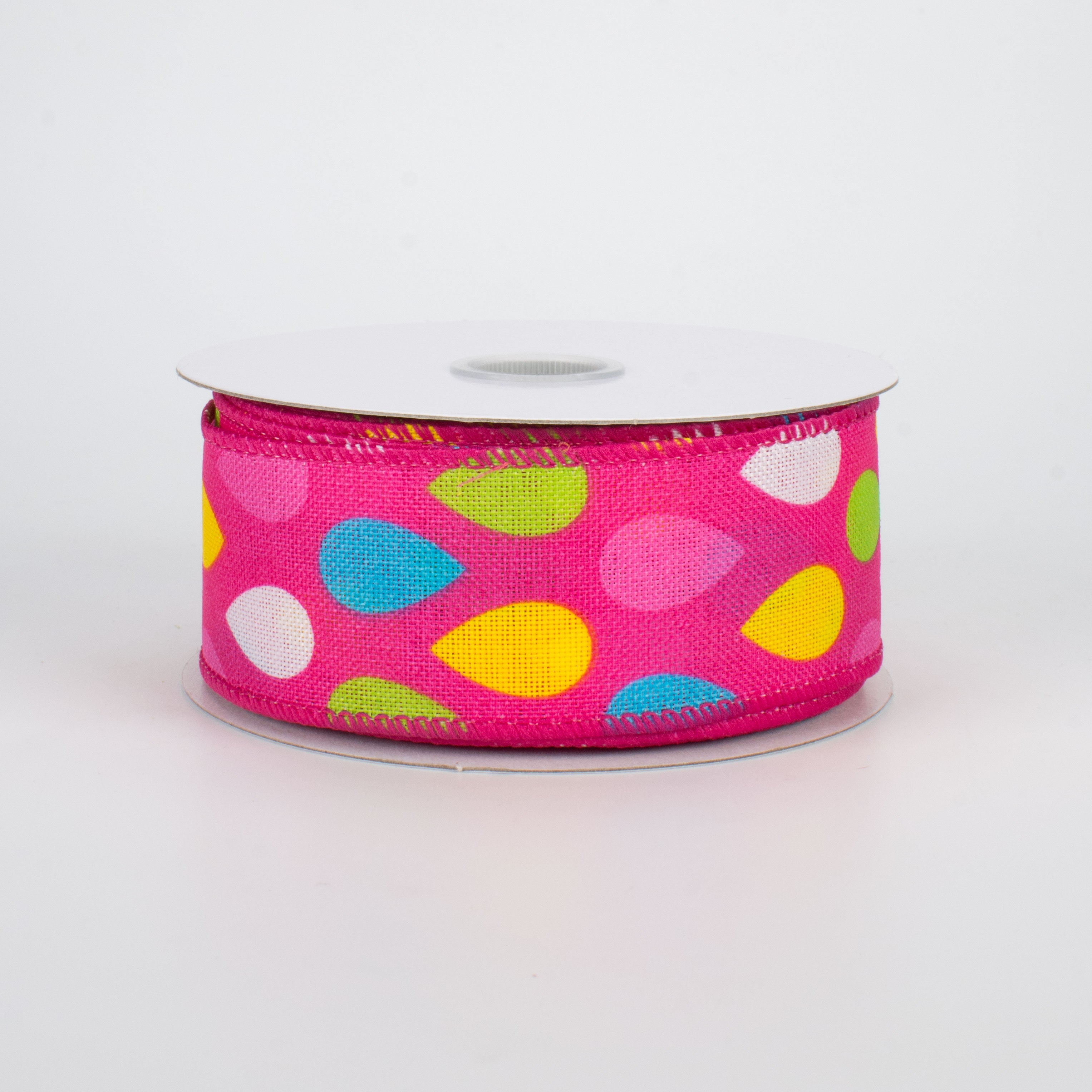 1.5" Pastel Spring Teardrops Ribbon: Pink (10 Yards)