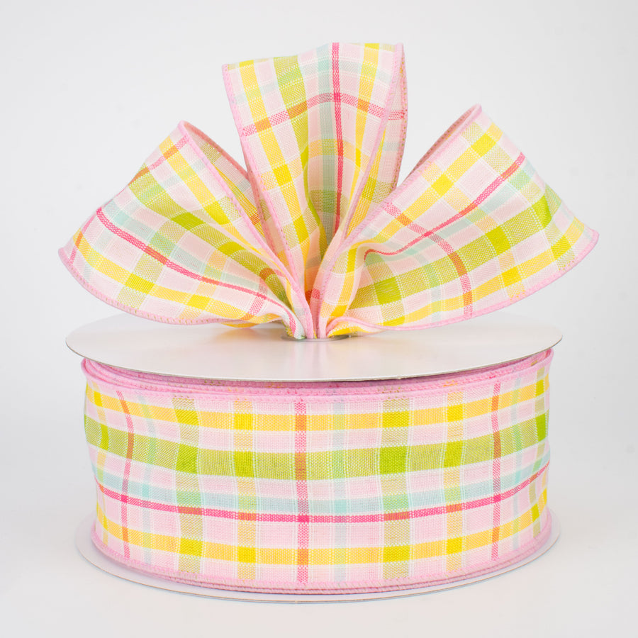 2.5" Spring Plaid Ribbon: Pastels (50 Yards)