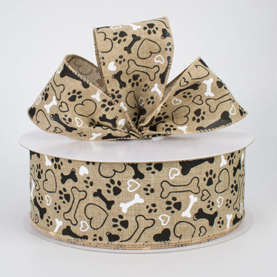 2.5" Dog Bone, Paw, Heart Ribbon (50 Yards)