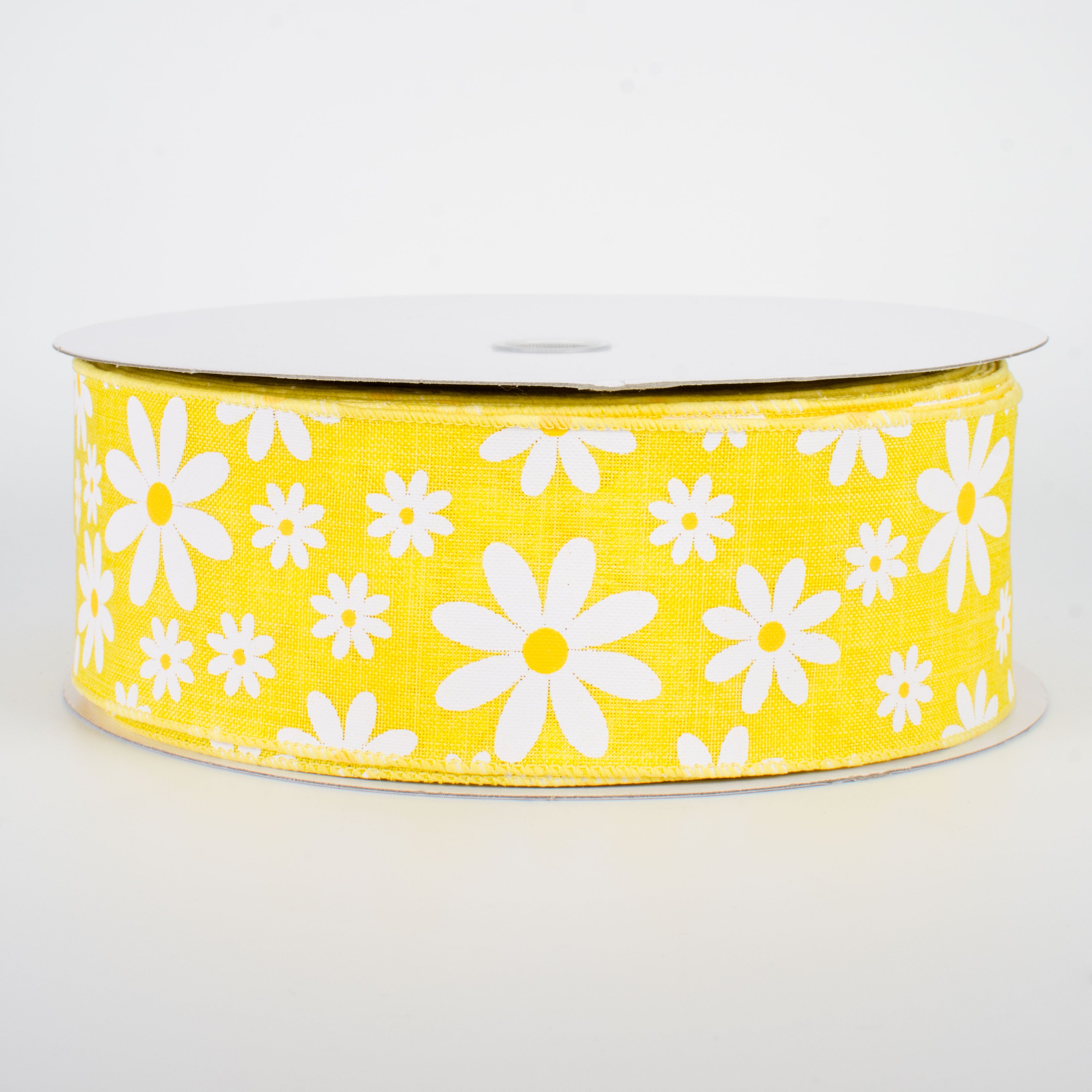 2.5" Daisy Flower Ribbon: Yellow (50 Yards)