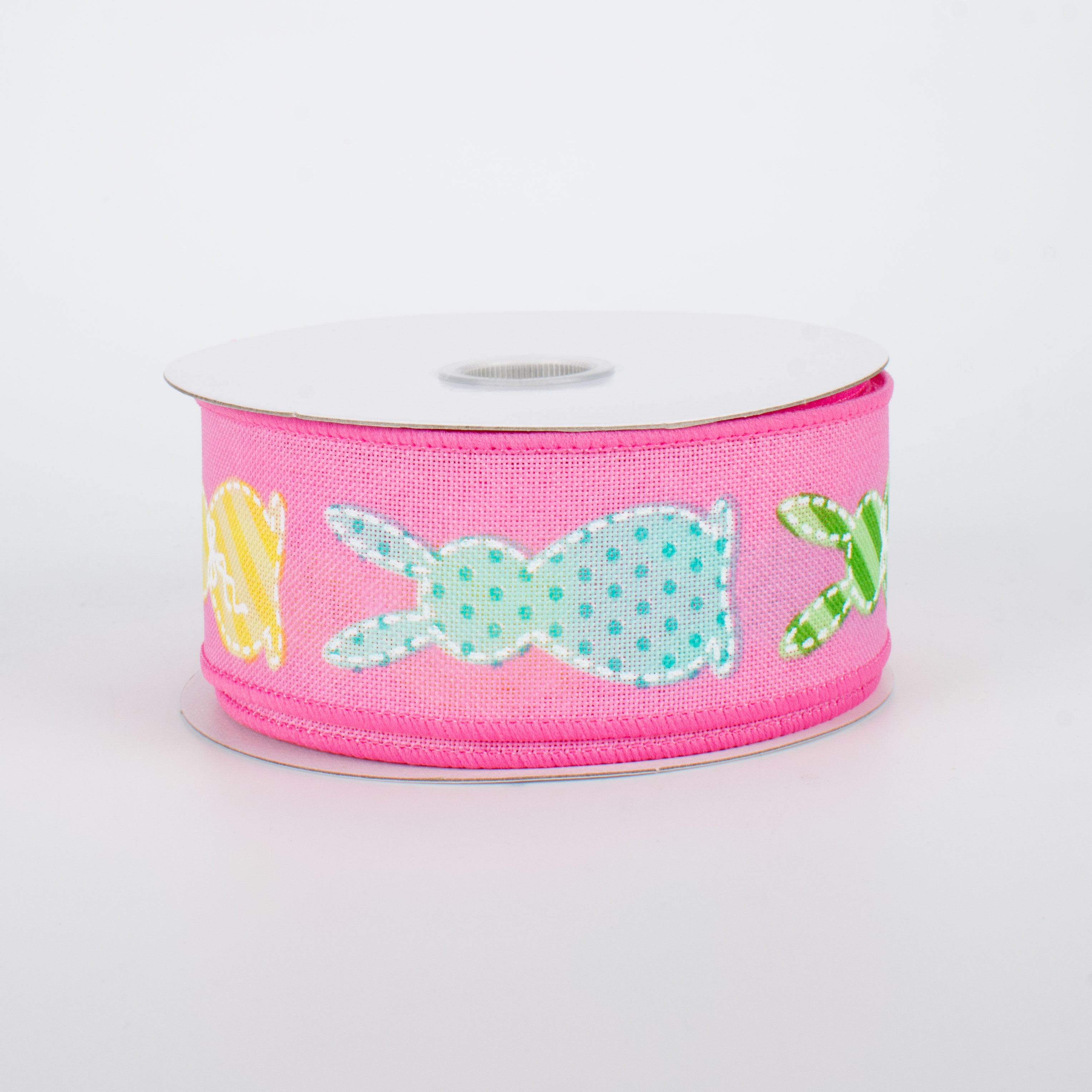 1.5" Easter Bunny Patterns Ribbon: Pink (10 Yards)