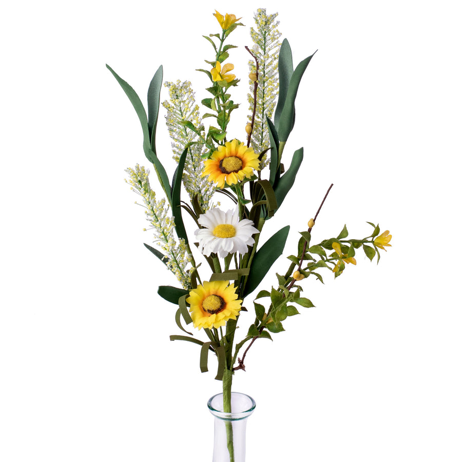 16" Floral Mix Pick: Daisy & Cattail Leaf