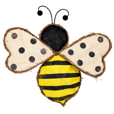 24" Bee Twig Form With Burlap