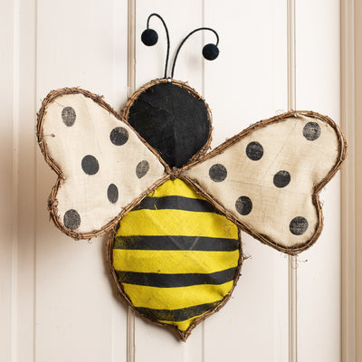24" Bee Twig Form With Burlap