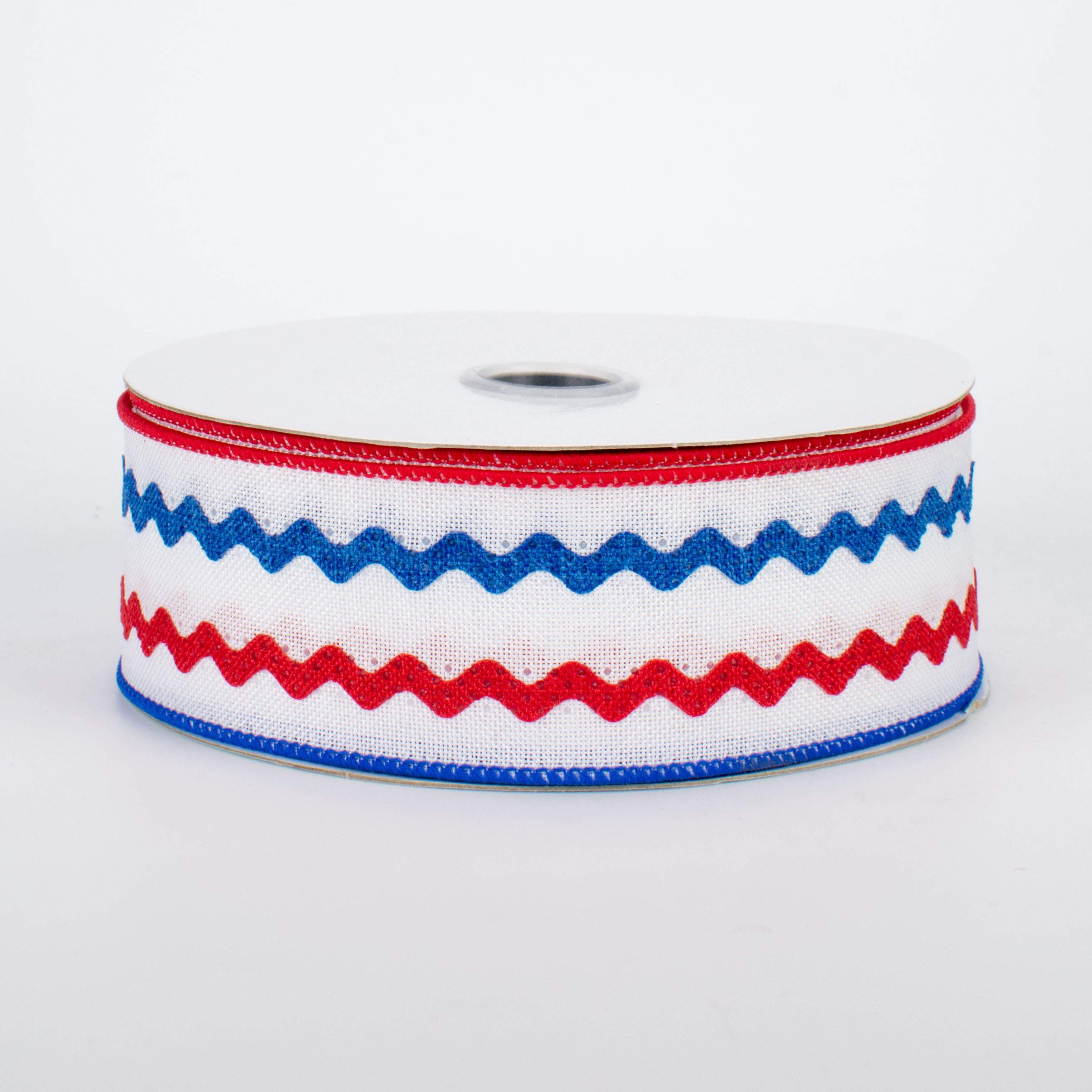 1.5" Ric Rac Ribbon: White, Red, Blue (10 Yards)