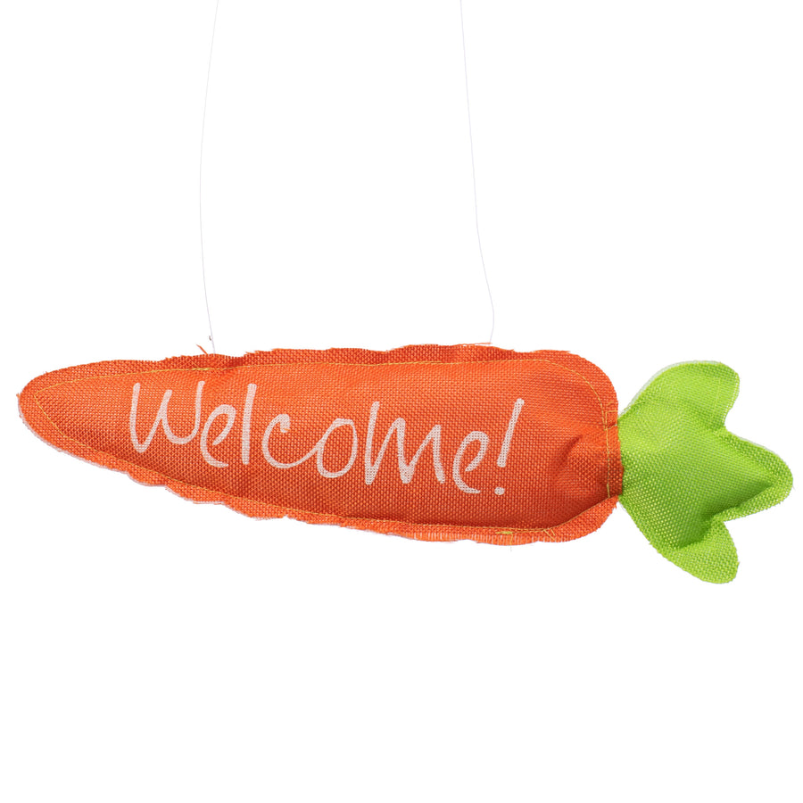 15" Faux Burlap Carrot Sign