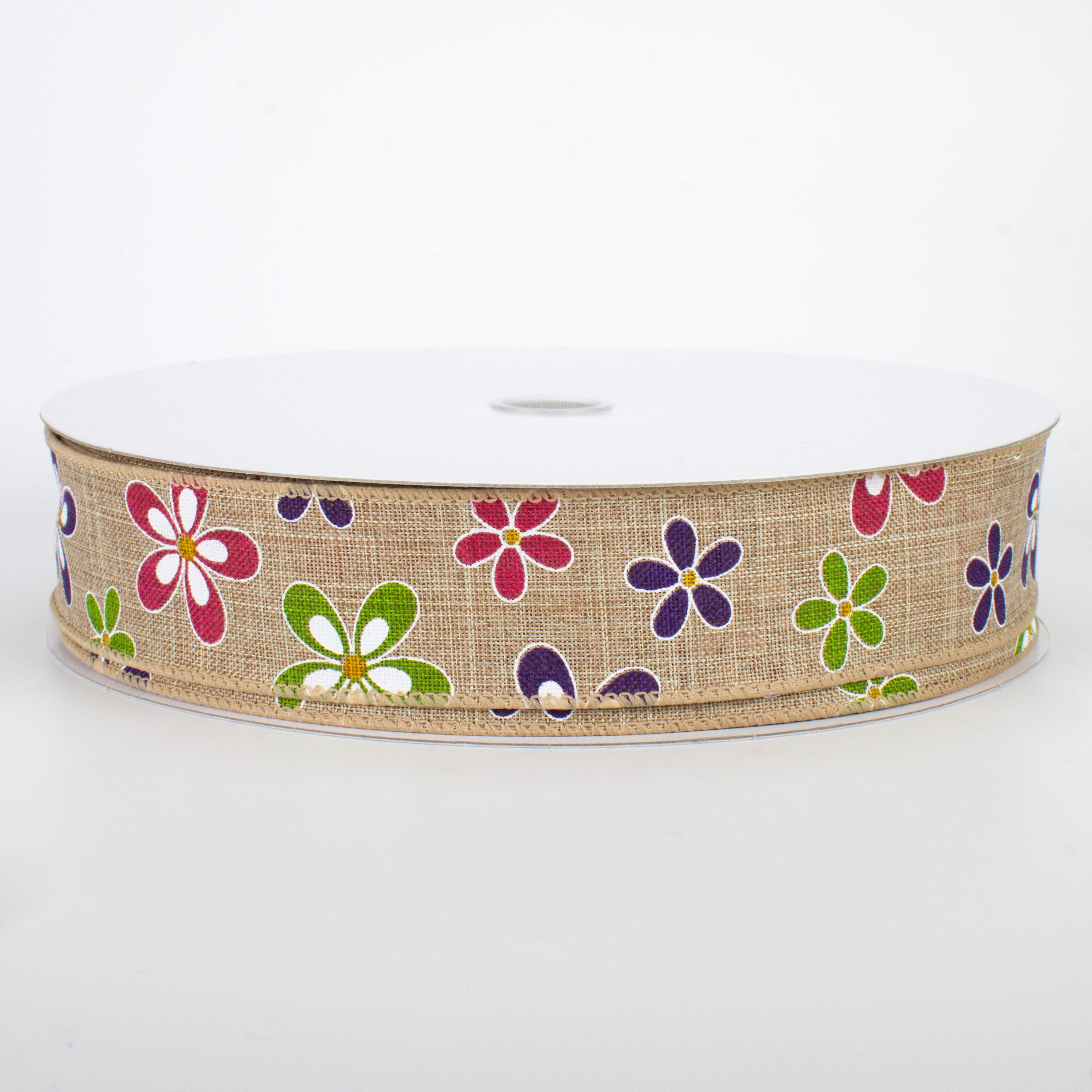 1.5" Multicolor Daisies Ribbon (50 Yards)