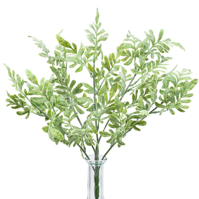 16" Flocked Dusty Miller Bush