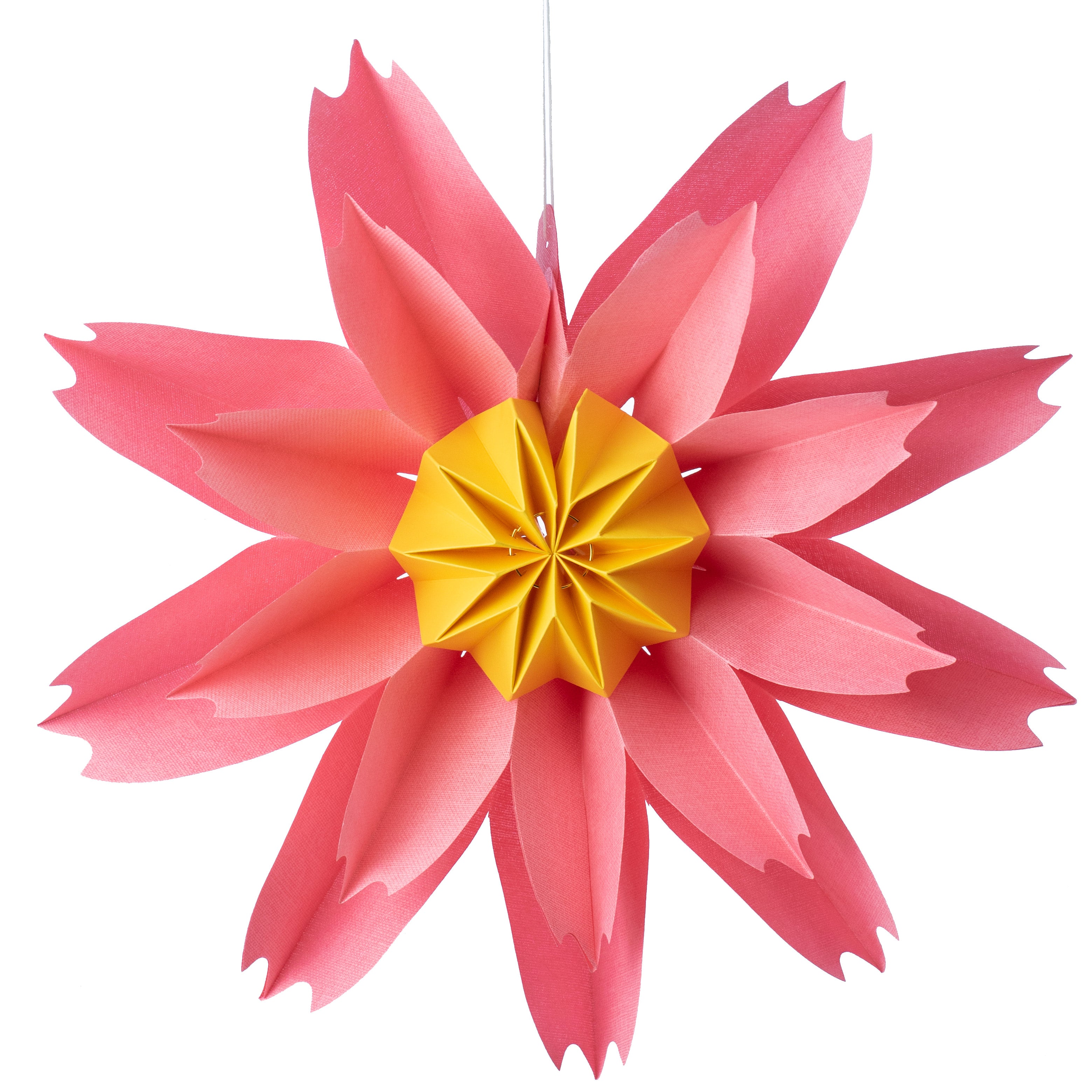 15" Hanging Linen Flower: Pink