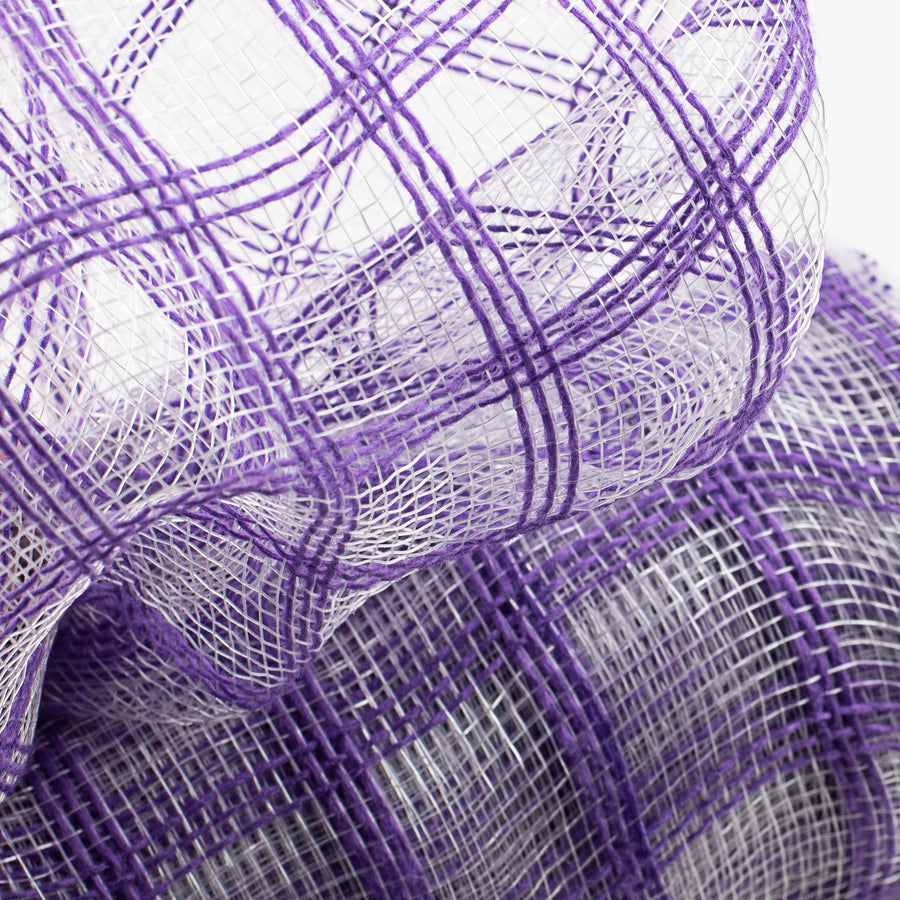 10" Poly Jute Deco Mesh: Purple & Clear Check