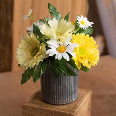 5" Tin Ribbed Cylinder Votive: Antique Zinc