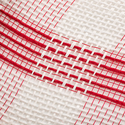 10" Cotton Check Deco Mesh: Red & White