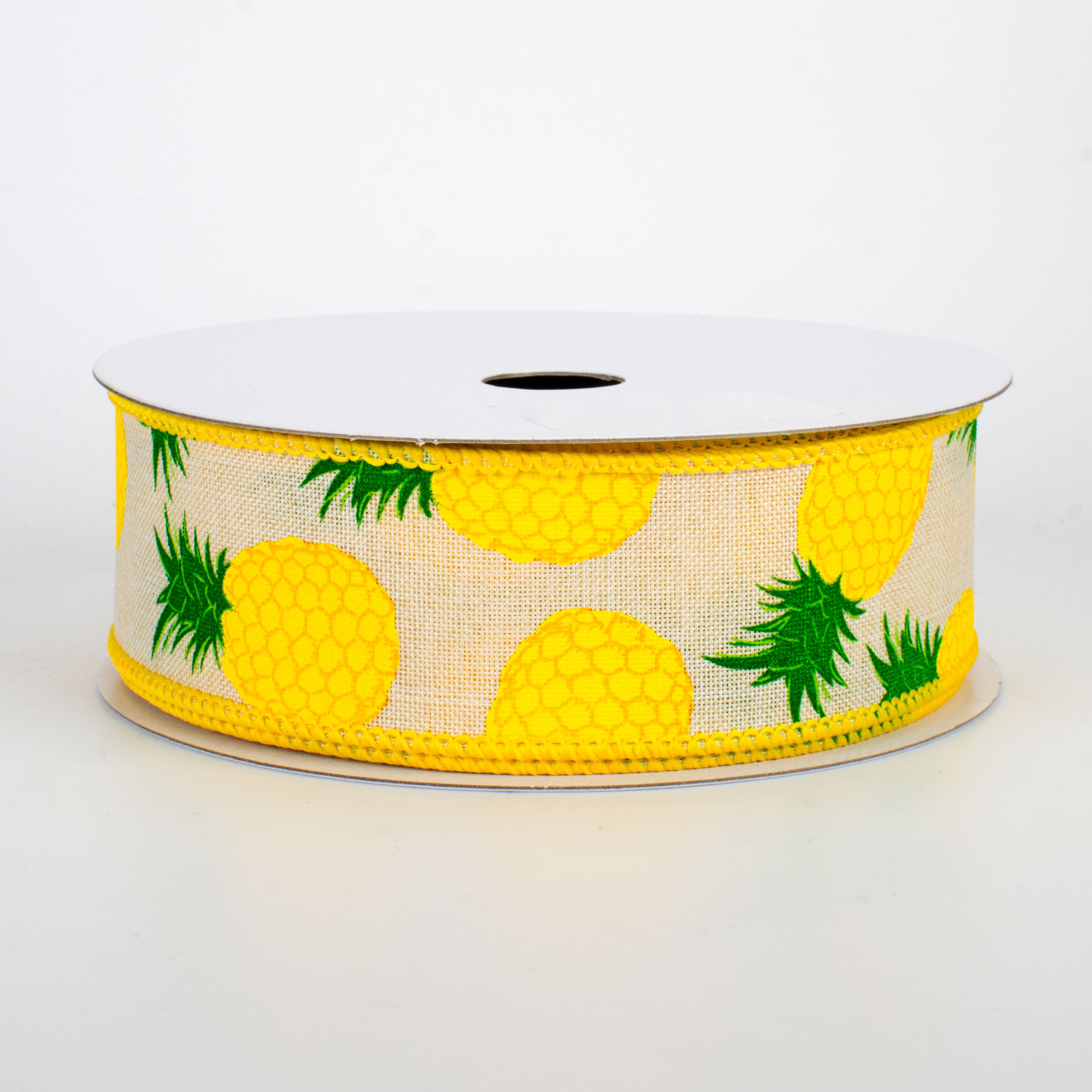 1.5" Pineapples Ribbon: Cream (10 Yards)