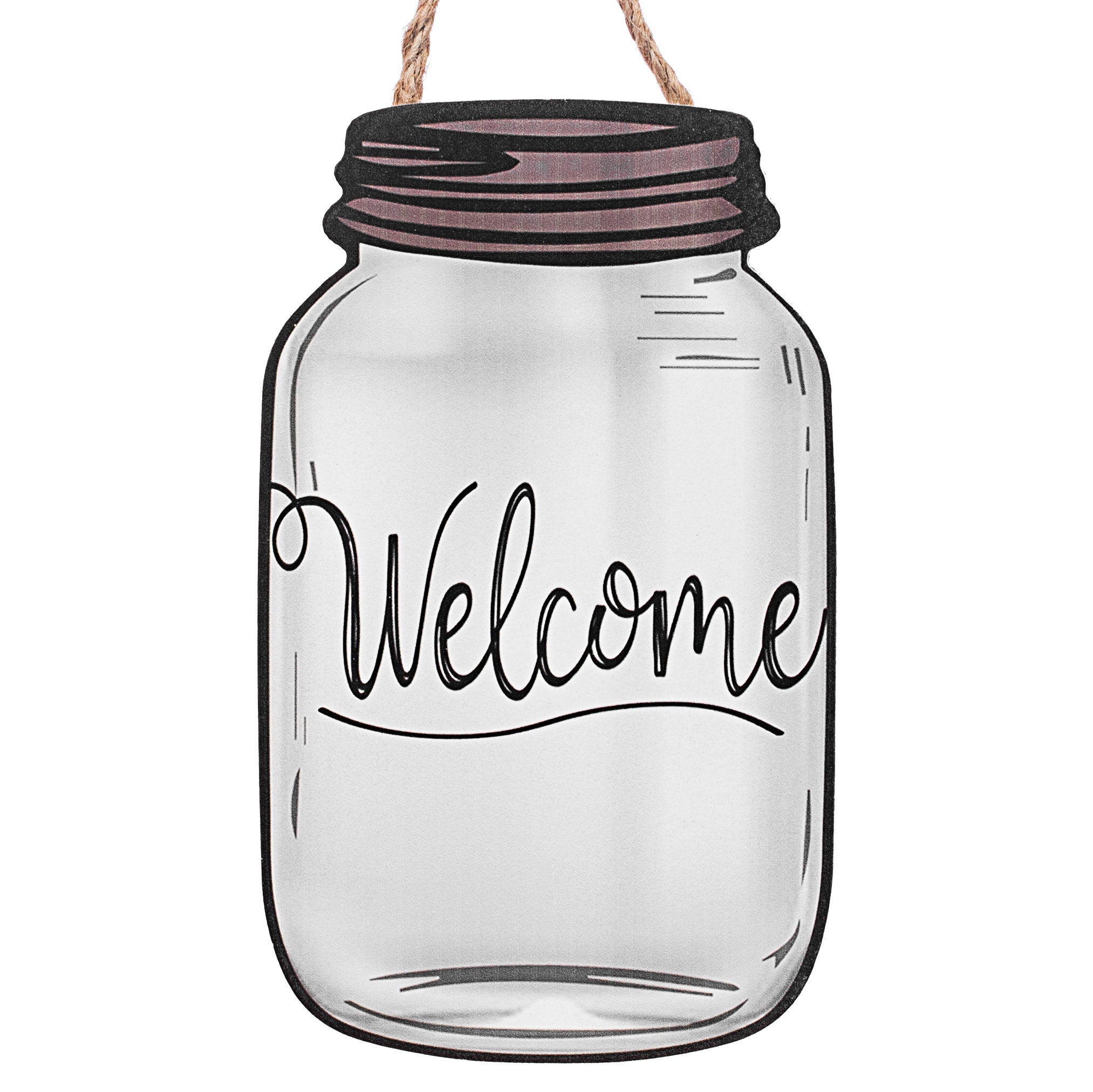 10" Wooden Sign: Welcome Mason Jar