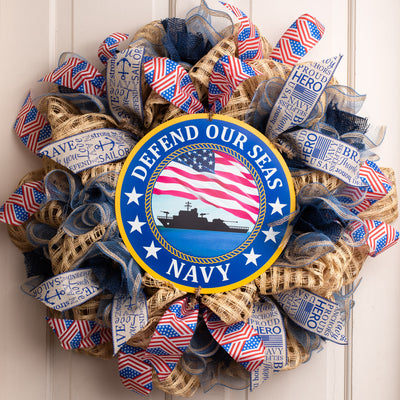 12" Metal Sign: Navy