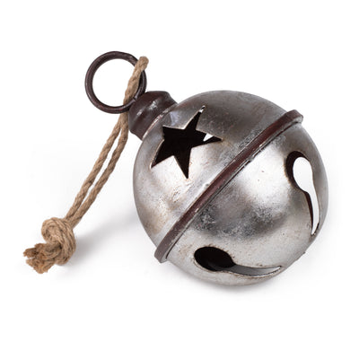 7" Jumbo Jingle Bell: Antique Silver Leaf