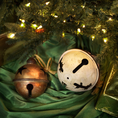 7" Jumbo Jingle Bell: Antique Rustic Gold