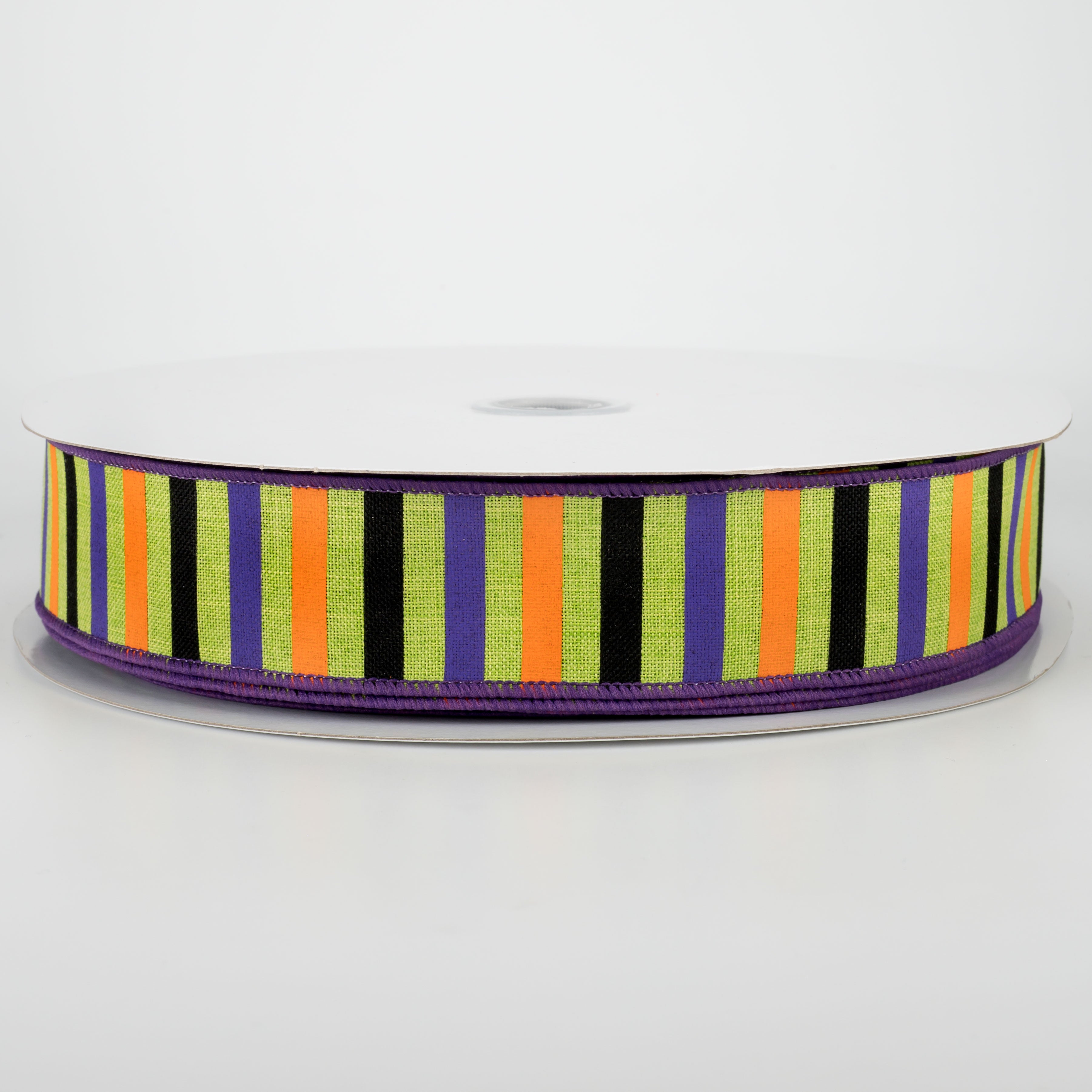 1.5" Halloween Horizontal Stripe Ribbon: Lime (50 Yards)