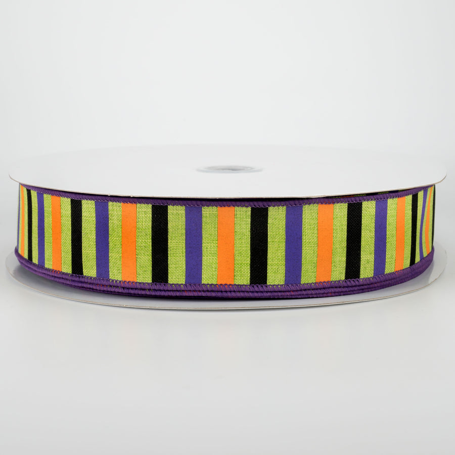 1.5" Halloween Horizontal Stripe Ribbon: Lime (50 Yards)