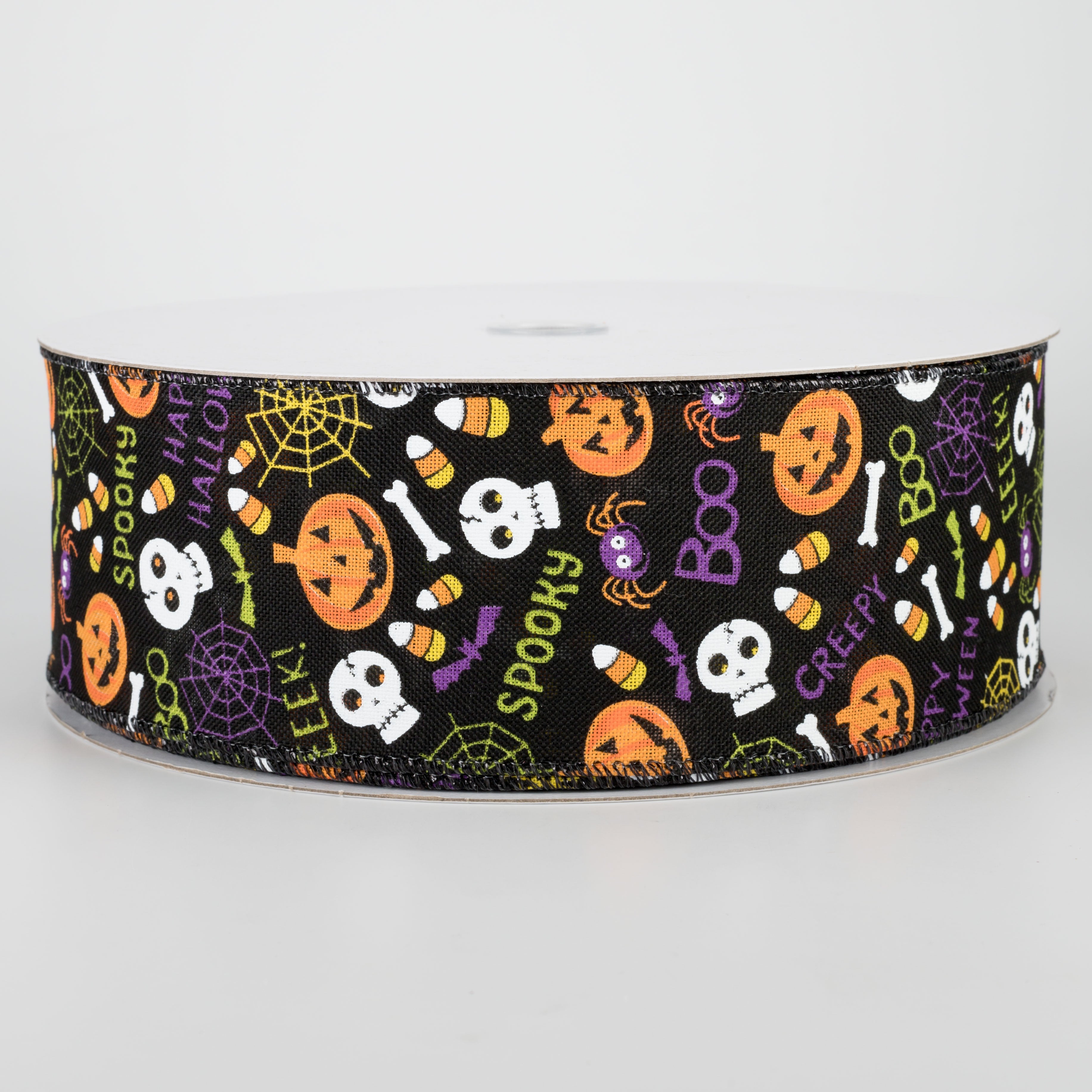 2.5" Halloween Fun Ribbon: Black (50 Yards)
