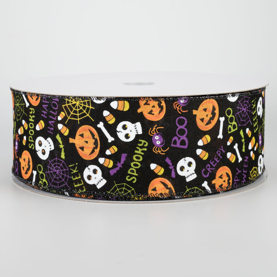 2.5" Halloween Fun Ribbon: Black (50 Yards)